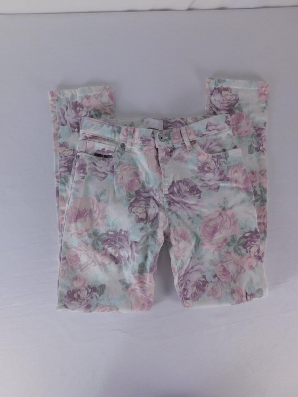 The Children's Place Jeans Girls 12 Multicolor Floral Skinny Stretch Denim